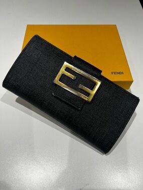 Vintage Fendi Monogram Wallet – Gold FF Buckle